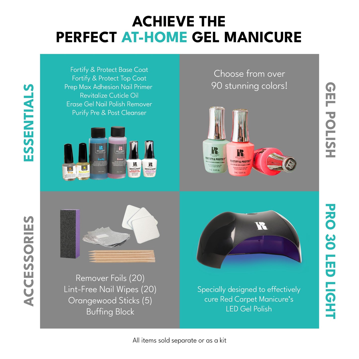 Red Carpet Manicure Fortify & Protect Silver Glitter Gel Polish for Strong, Healthy Nails - Infused with Vitamin A & Biotin - (Love To Be Luxe) Led Nail Gel Color, 0.3 Fl Oz