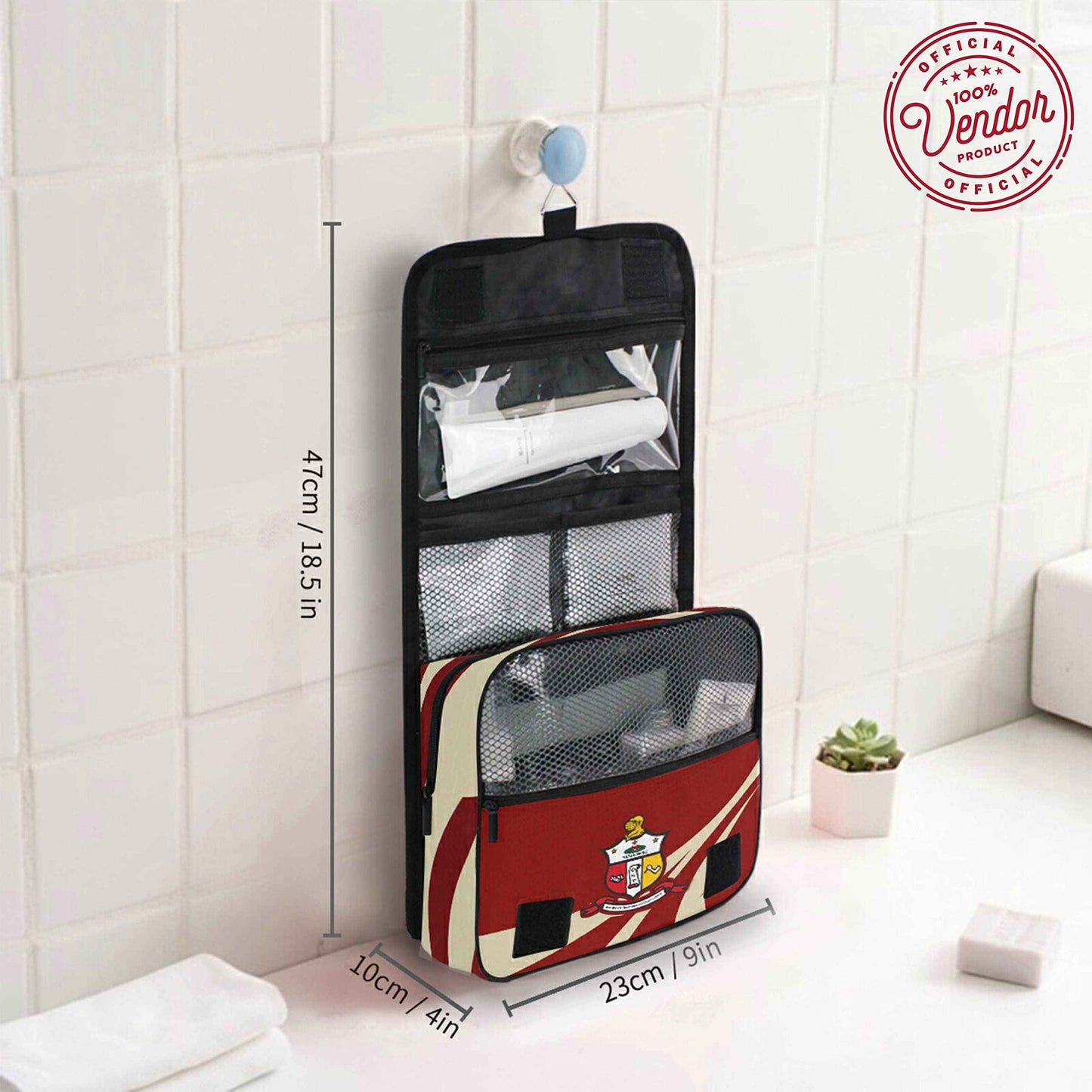 Bad Bananas BBGreek Kappa Alpha Psi Fraternity Paraphernalia - Official Vendor - Hanging Toiletry Travel Bag - Nupe