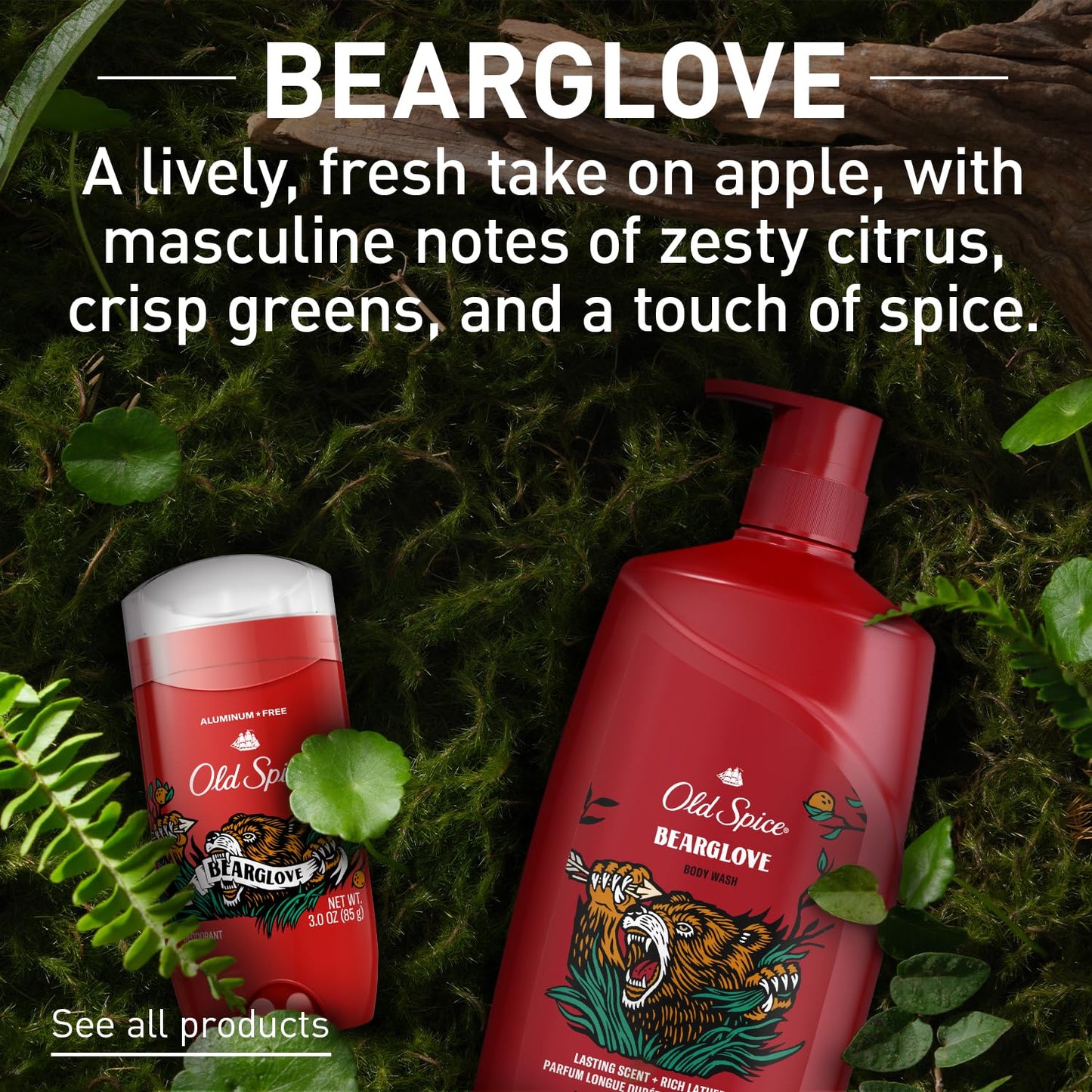 Old Spice Body Wash for Men, 3X Defense, 24/7 Shower Fresh with Long Lasting Lather, Wild Bearglove Scent, 33.4 fl oz (Pack of 4)