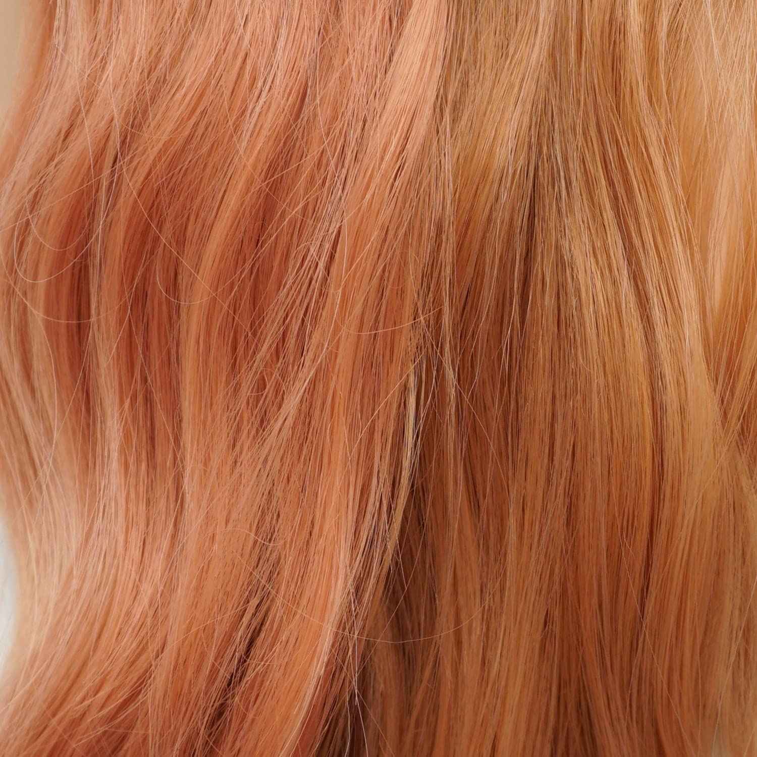 LUSHY BEAUTY Hair Synthetic Lace Front Wig Wavy Long 26inch Dark Root Rose Gold Ombre Heavy Density Heat Resistant Realistic Wig