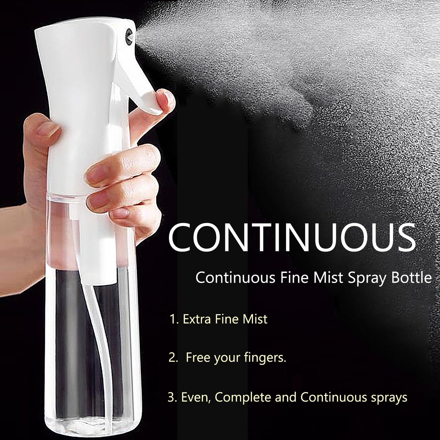 Continuous Spray Bottle and Root Comb Applicator Bottle, Fine Continuous Water Mister for Hairstyling, Applicator Bottle for Hair Dye Applicator Bottle with Graduated Scale