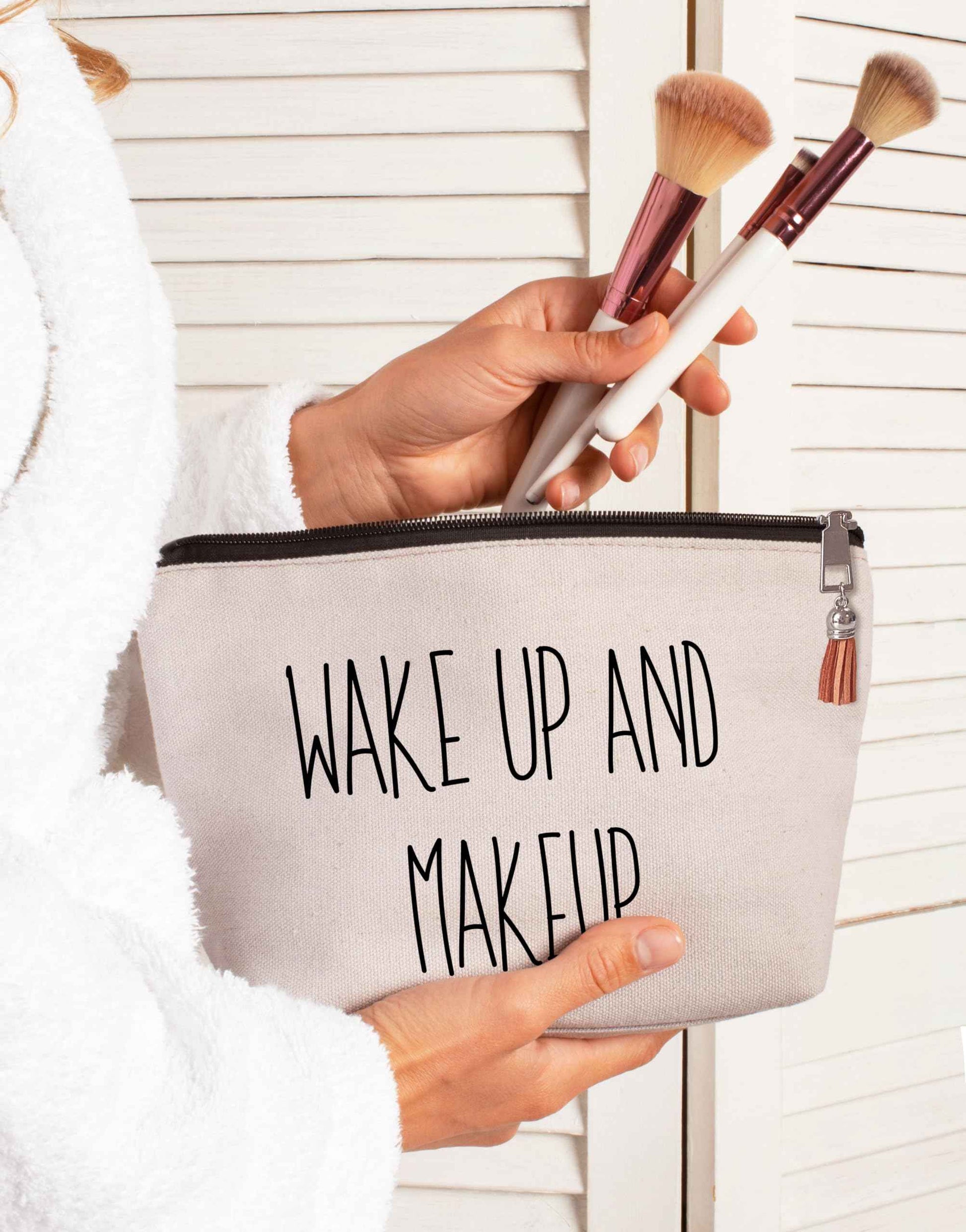 USEFEX Stylish Makeup Bag Organizer | Perfect 100% Cotton Canvas Cosmetic Bag Ideal for Travel and for Cute Gifts