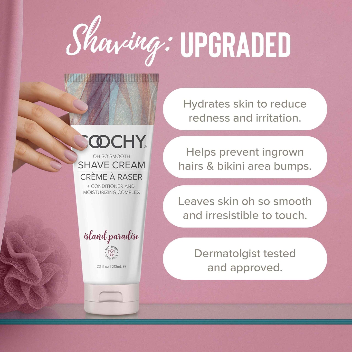 Coochy Intimate Shaving Cream | Shave Conditioner & Moisturizer for Face & Body | Ideal for Sensitive Skin Care, Anti-Bump | Island Paradise, 32 oz