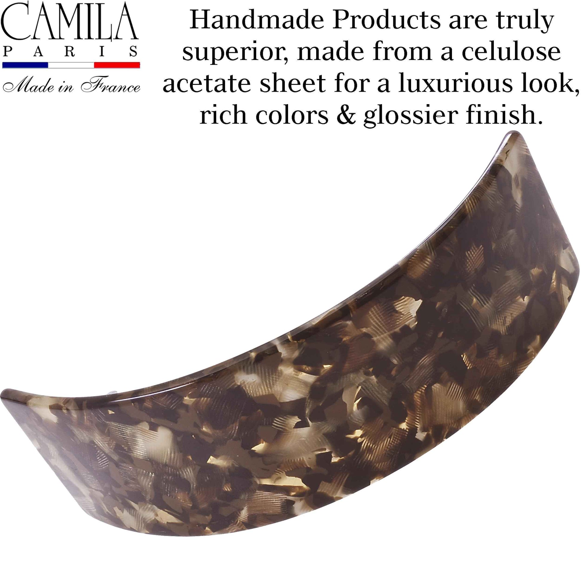 Camila Paris CP3571 French Hair Barrette Clip for Girls for Thick Curly Wavy Long Hair, Strong Hold Grip Hair Clips for Women, Automatic, No Slip Styling Girls Hair Accessories, Handmade in France