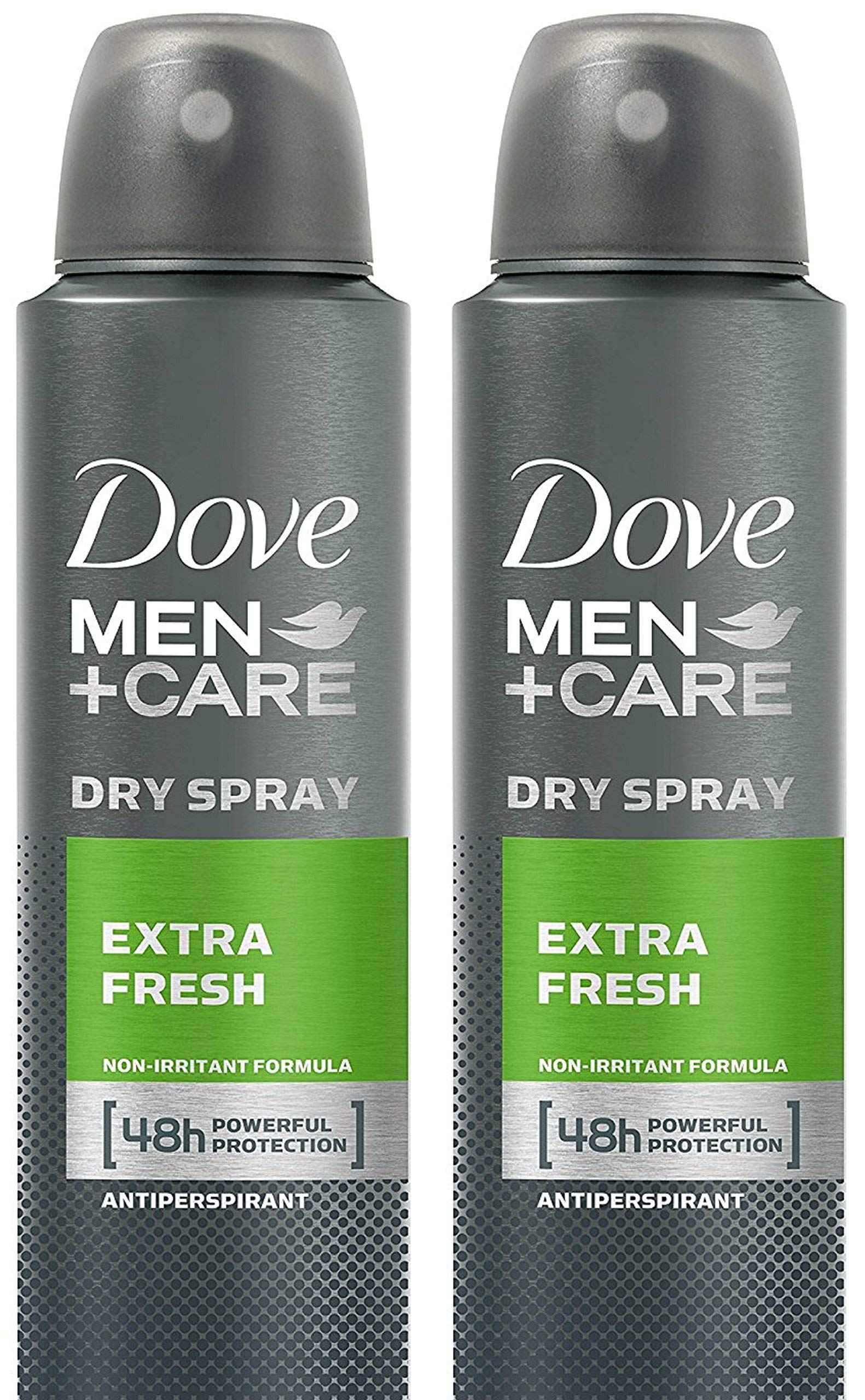 Dove Men+Care Dry Spray Antiperspirant for Men 2-Pack (3.8 Oz Ea) + Travel Body Wash (3 Oz) – 72H Protection, Long-Lasting Extra Fresh Fragrance