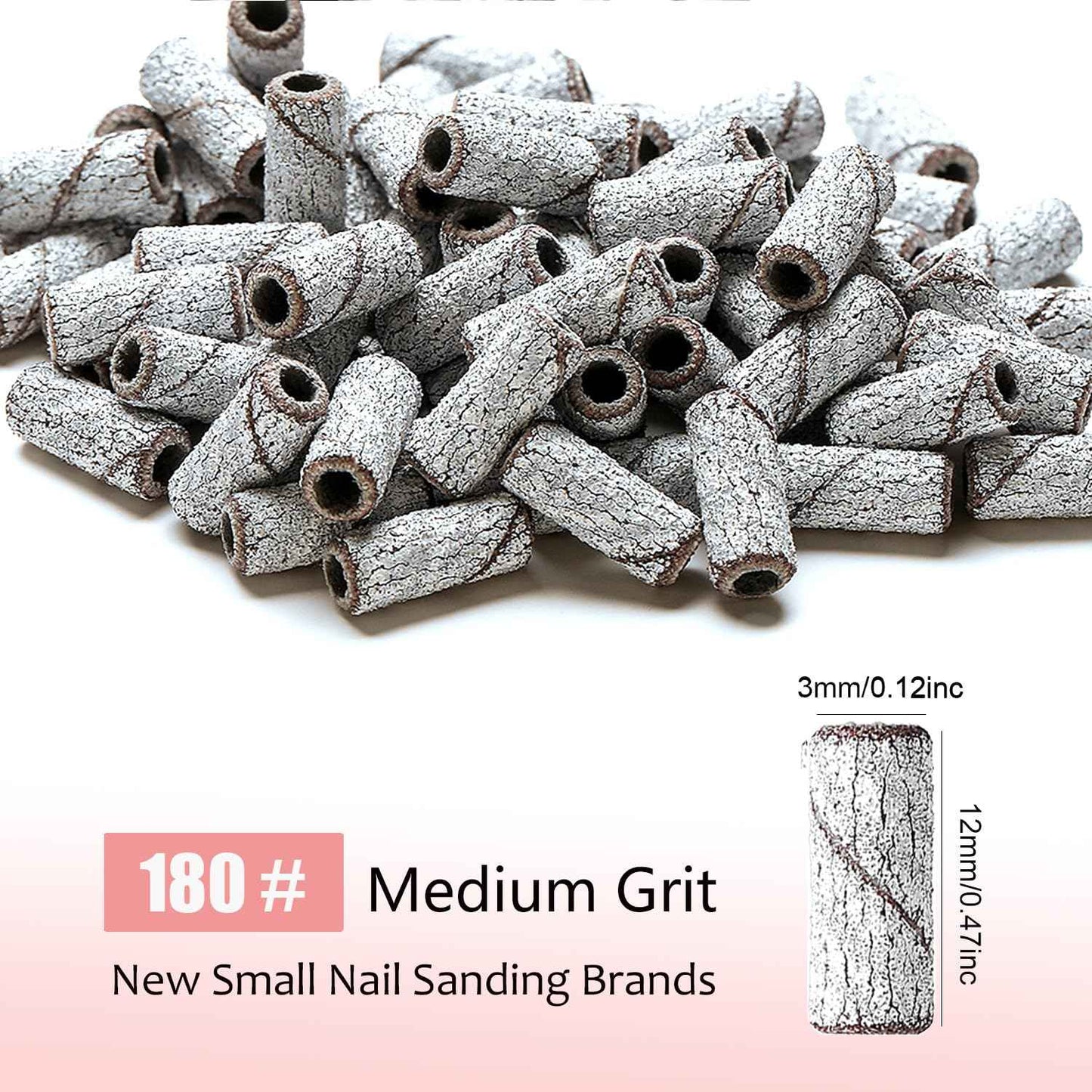 ASWEINA Small Sanding Bands for Nail Drill with 3.1mm Mandrel Bit, 160 Pcs Set Mini Small Sanding Bands Nail File Nail Drill Bits for Acrylic Nails Gel Manicures and Pedicures(180# Zebra)