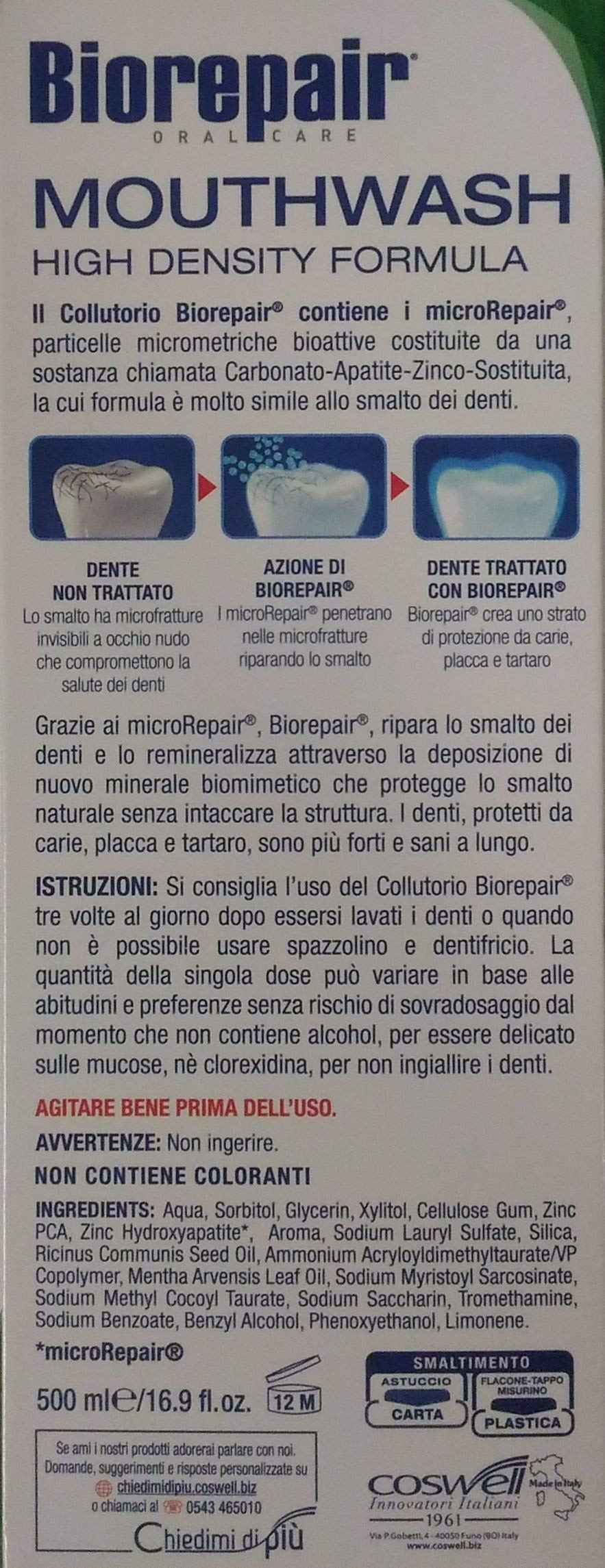 Biorepair Collutorio Mouthwash 500ml/16.9 fl.oz Pack of 2