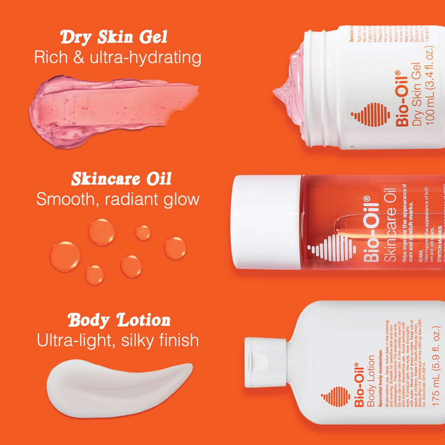 Bio-Oil Dry Skin Gel, Face and Body Moisturizer, Fast Absorbing Hydration, with Soothing Emollients and Vitamin B3, Non-Comedogenic, 3.4 oz