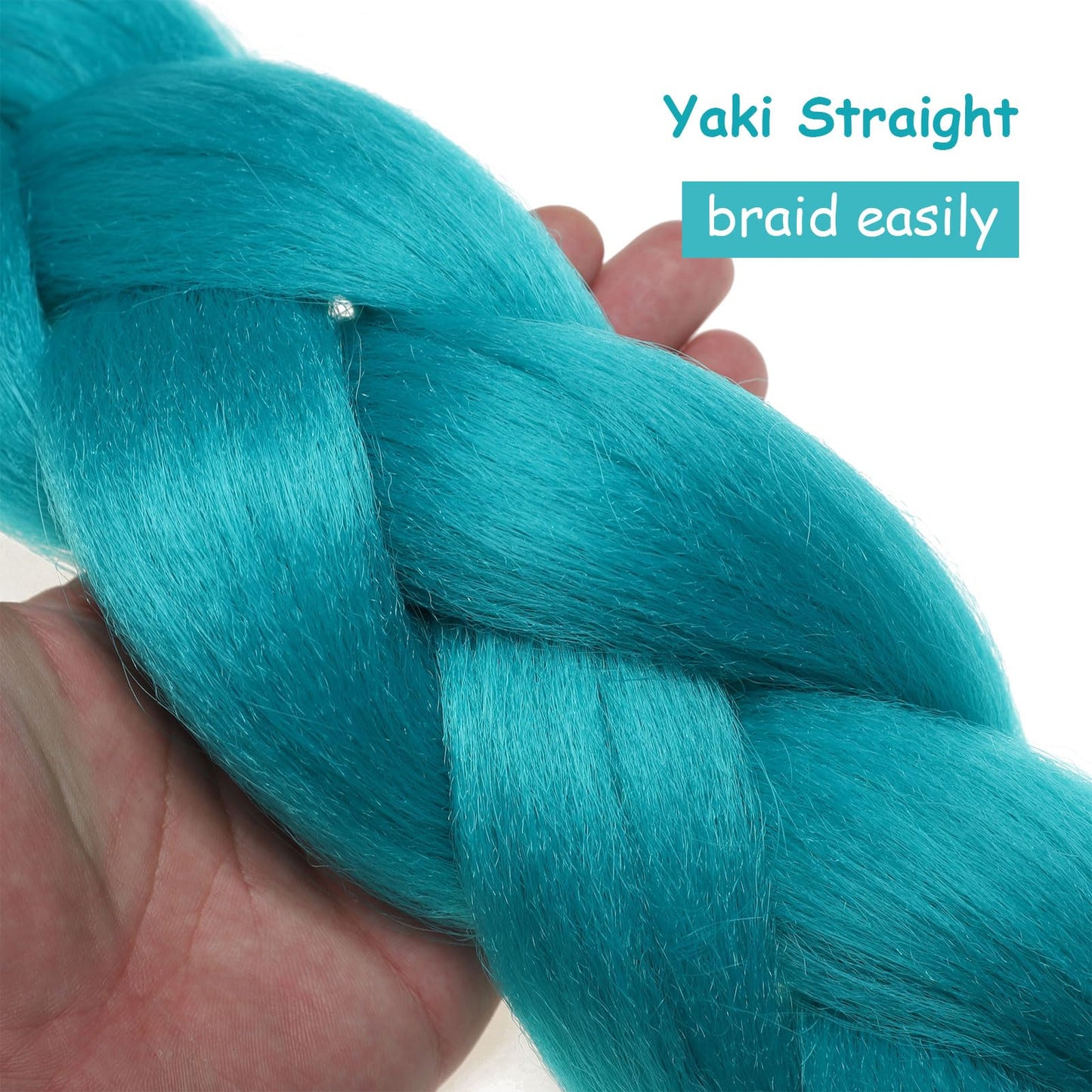 Braiding Hair Pre Stretched 6 Packs Synthetic Hair Extensions for Braids 24 inch Teal Braiding Hair Jumbo Festival Colorful Braid Hair