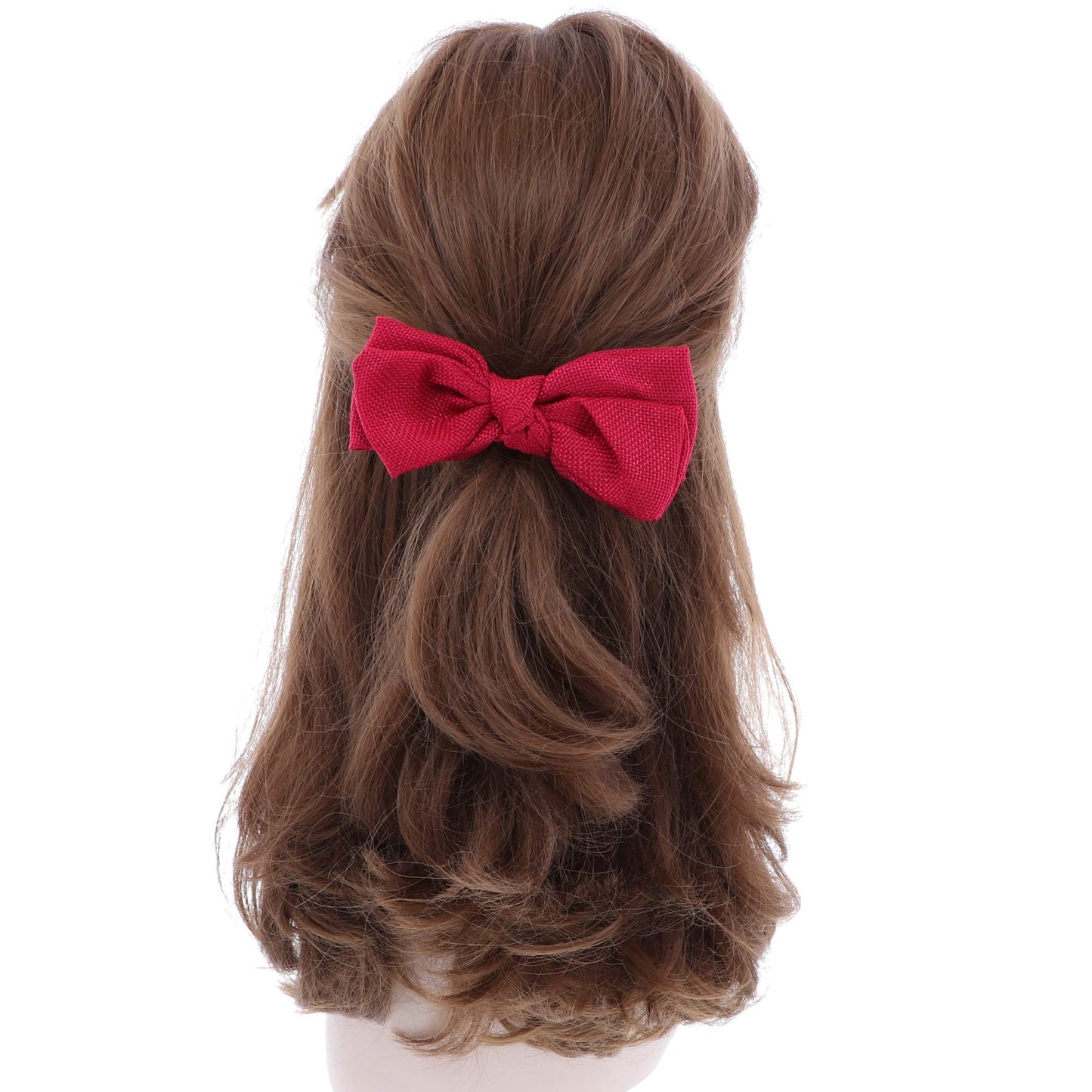 Burlap Bow 5 inch for Women and Girls - Berry