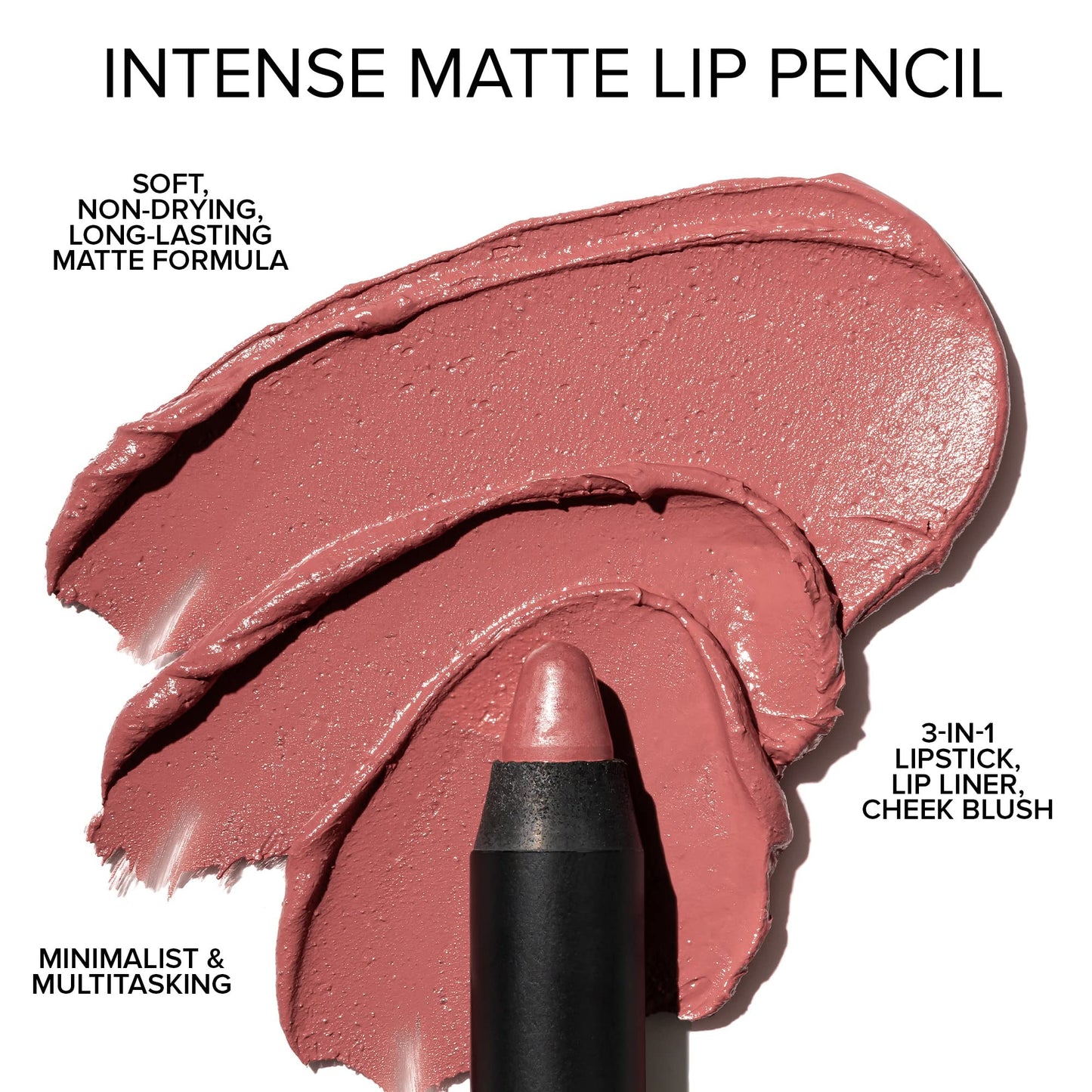 Nudestix Intense Matte Lip + Cheek Pencil, Lipstick + Lip Liner + Cheek Blush Tint, Multi Use Makeup for Long Lasting Color, Smooth Coverage, Shade: Sunkissed Rose