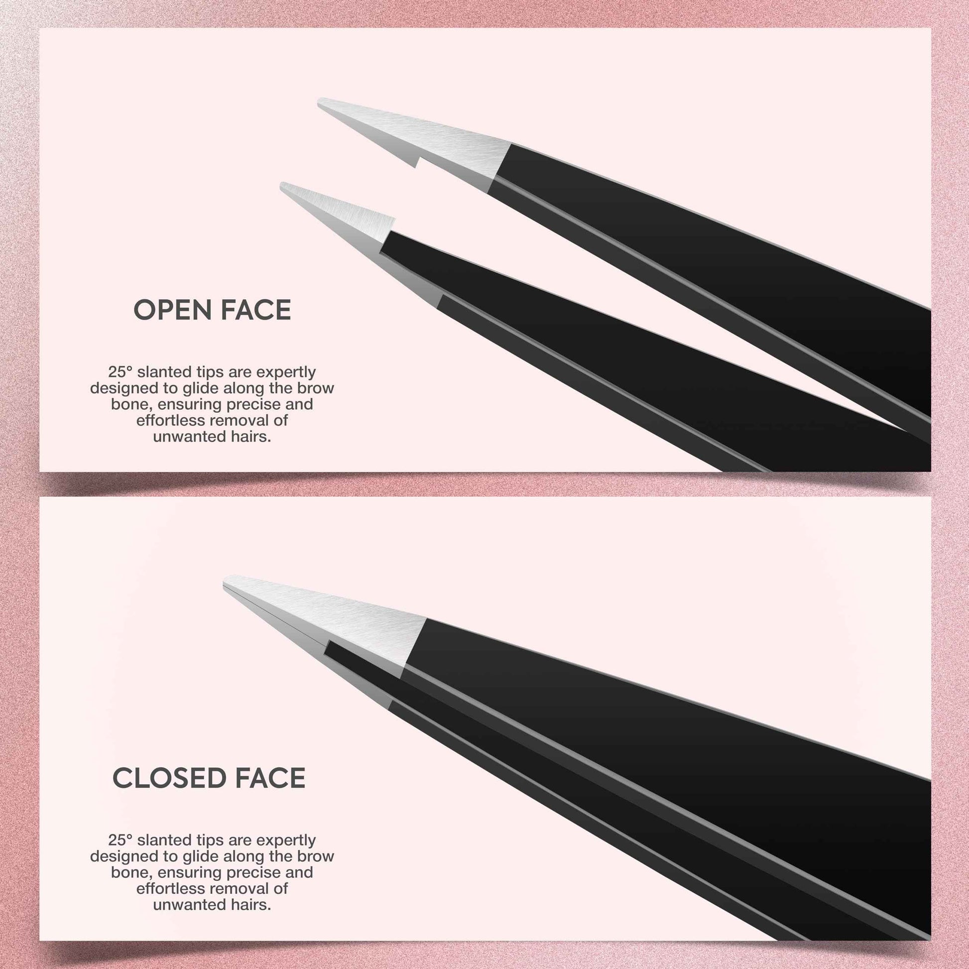 MARKHOR® Black Majesty, Professional Pointed and Slant Tweezers for Eyebrows, Tweezers for Women Facial Hair, Splinter and Ingrown Hair Removal Tweezers, Stainless Steel Precision Eyebrow Tweezers Set