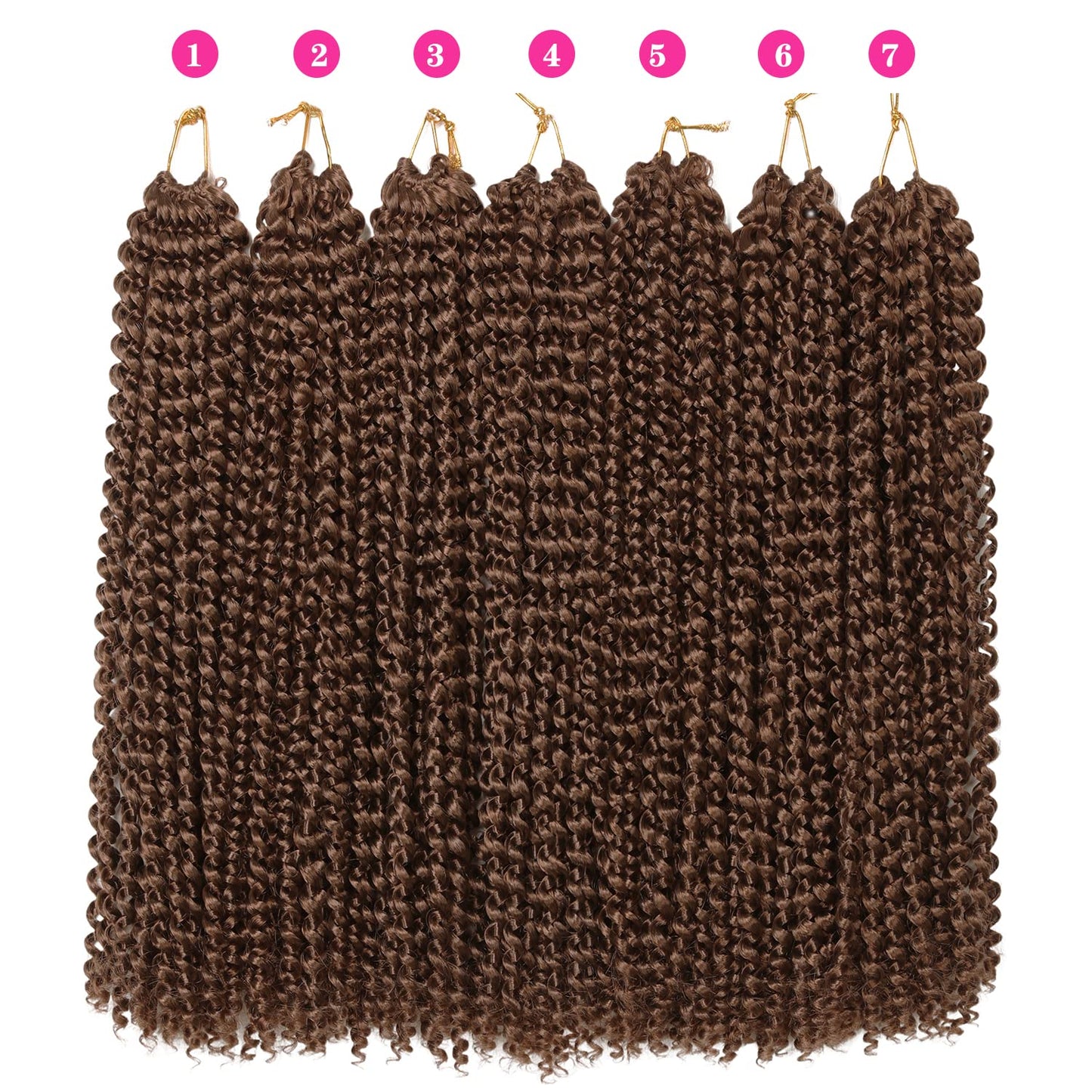 Ubeleco 18 Inch Passion Twist Hair,Brown Water Wave Crochet Hair for Women Passion Twist Crochet Hair Long Bohemian Synthetic Curly Braiding Hair Passion Twists Braiding Hair (7pcs,#30)