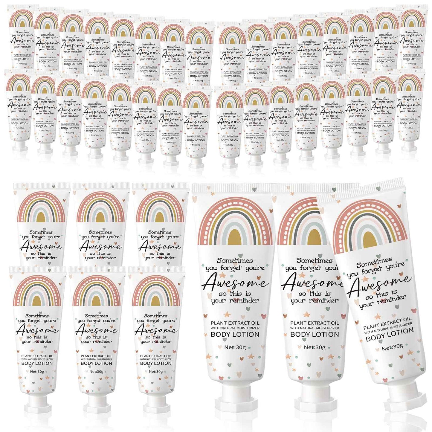 Yaryang 24 Pcs Christmas Mini Body Lotion Gifts Bulk for Dry Skin Travel Size Rainbow Body Cream Christmas Appreciation Gifts Moisturizing Lotion Xmas Stocking Stuffers for Women Ladies Nurse