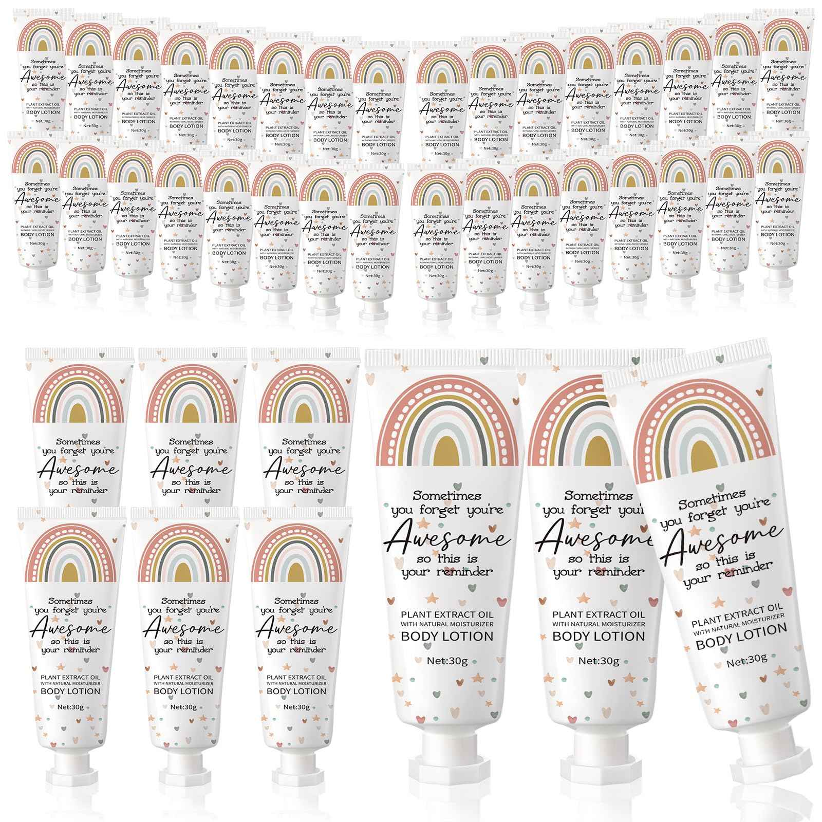 Yaryang 24 Pcs Christmas Mini Body Lotion Gifts Bulk for Dry Skin Travel Size Rainbow Body Cream Christmas Appreciation Gifts Moisturizing Lotion Xmas Stocking Stuffers for Women Ladies Nurse