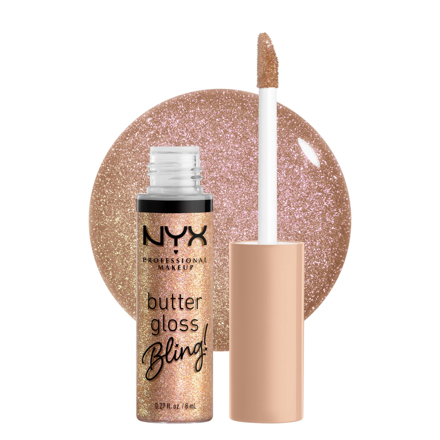 NYX PROFESSIONAL MAKEUP Butter Gloss Bling Lip Gloss, Non Sticky and Shiny Vegan Lip Makeup - Bring The Bling