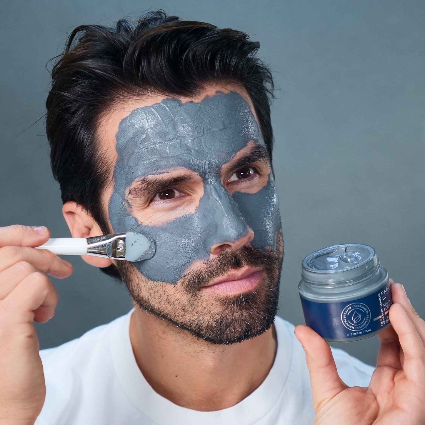 Particle Mineral Face Mask for Men, Hydrating and Deep Cleansing Clay with Charcoal, Aloe Vera, Panthenol & Dead Sea Minerals, Men's Cleanser, Refreshing Weekly Skin Care Routine, 3.38 FL OZ
