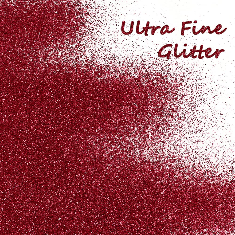 150g Extra Fine Holographic Cosmetic Glitter, Ultra Fine Glitter Powder for Resin, Tumblers, Makeup Face Eye Hair Body, Crafts Painting Arts, Nail Art DIY Decoration (Wine Red)