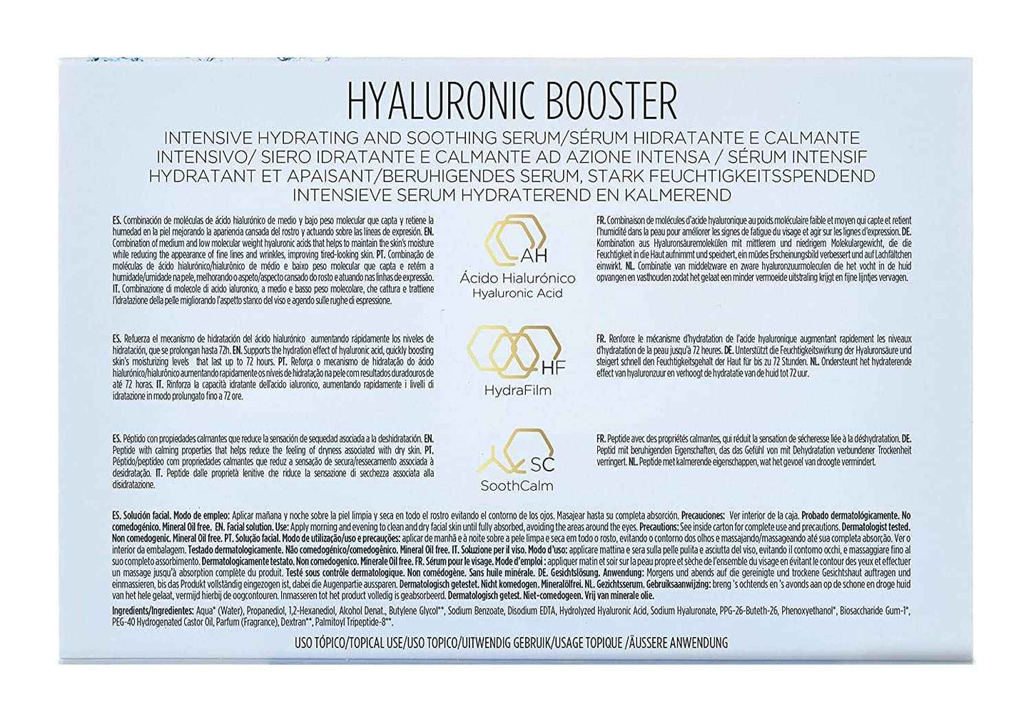 Isdinceutics Intensive Hyaluronic Acid and Peptide Booster - Facial Serum in Ampoules, 0.06 FL OZ x 10 ampoules