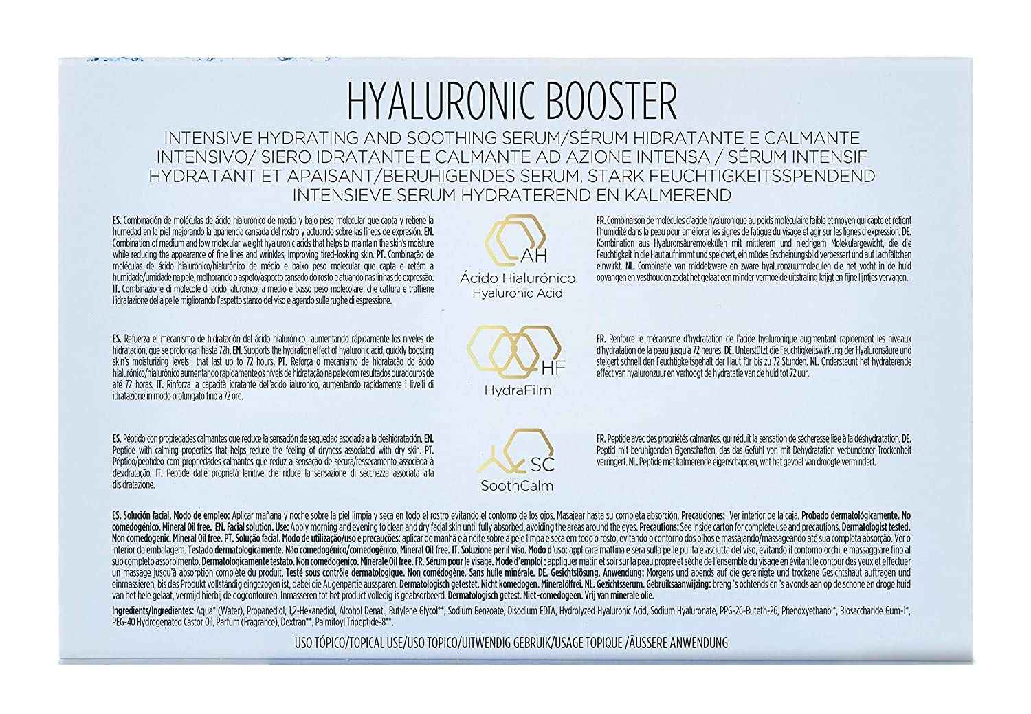 Isdinceutics Intensive Hyaluronic Acid and Peptide Booster - Facial Serum in Ampoules, 0.06 FL OZ x 10 ampoules