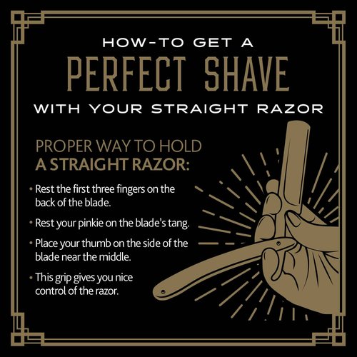 BRV MEN Professional Straight Edge Barber Razor w/ 100 Single Edge Razor Blades | Straight Razors for Men | Barbershop Accessories | Mens Shaving Knife & Shavette - Black