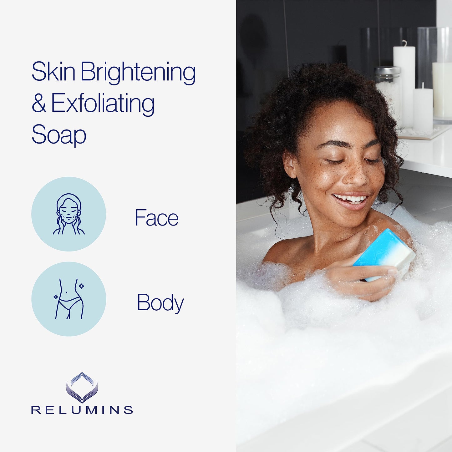 Relumins Advance Brightening Soap with Intensive Skin Repair & Stem Cell Therapy - 135g x 1 Bar