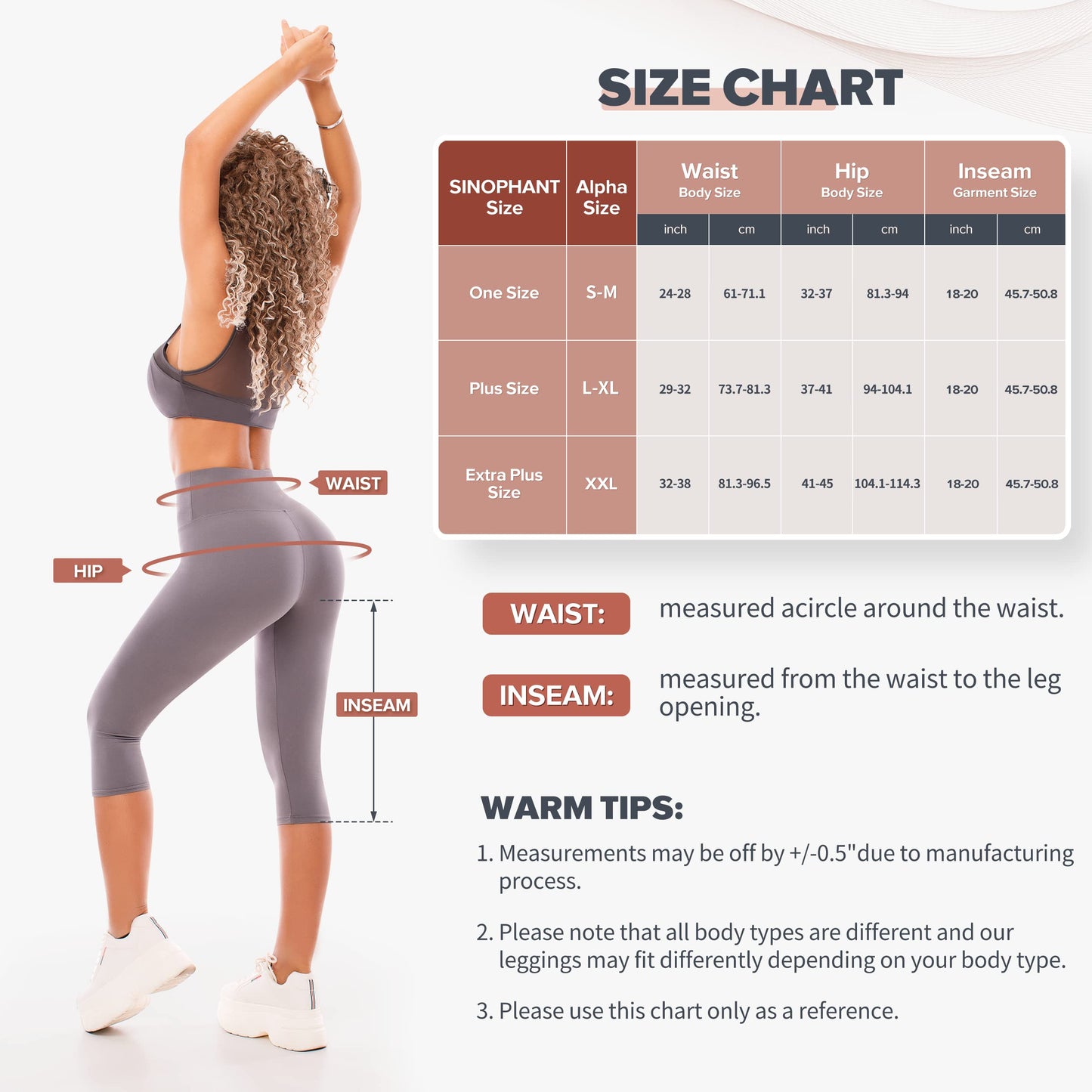 SINOPHANT High Waisted Leggings for Women - Full Length Capri Buttery Soft Yoga Pants for Workout Athletic(Capri Red,S-M)