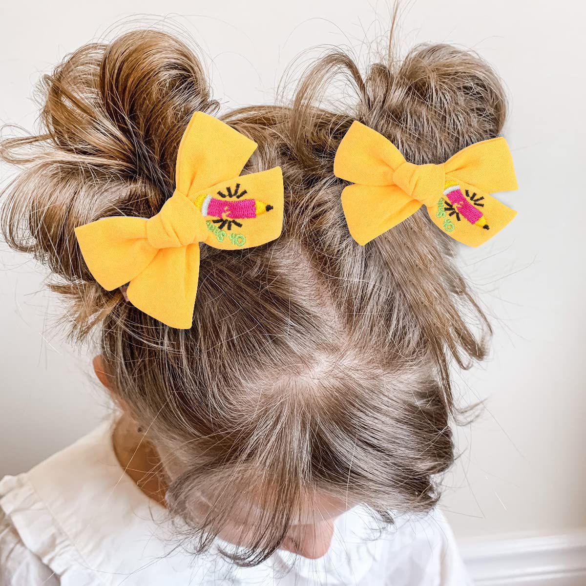 Yellow Pencil Hair Clips