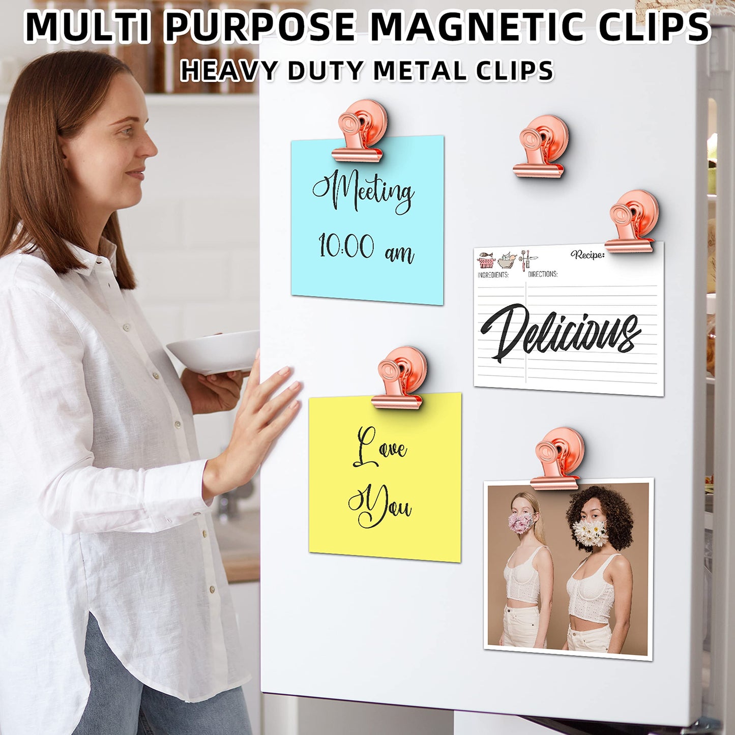 12 Pack Refrigerator Magnets Fridge Magnetic Clips Heavy Duty, Fridge Magnet Clips, Whiteboard Magnets Clips, Clips Magnets for Fridge, Whiteboard, Refrigerator