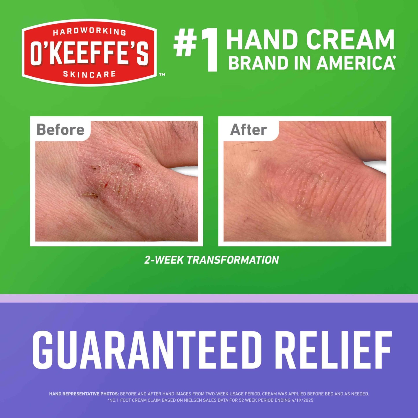 O'Keeffe's Working Hands Hand Cream Plus Night Treatment Cream Bundle - 7 oz Tubes (2 Total) - Repairing Skincare for Cracked, Dry Hands
