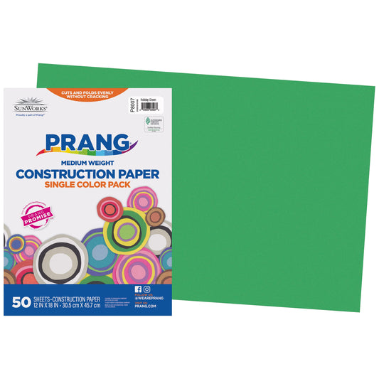 Prang (Formerly SunWorks) Construction Paper, Holiday Green, 12" x 18", 50 Sheets