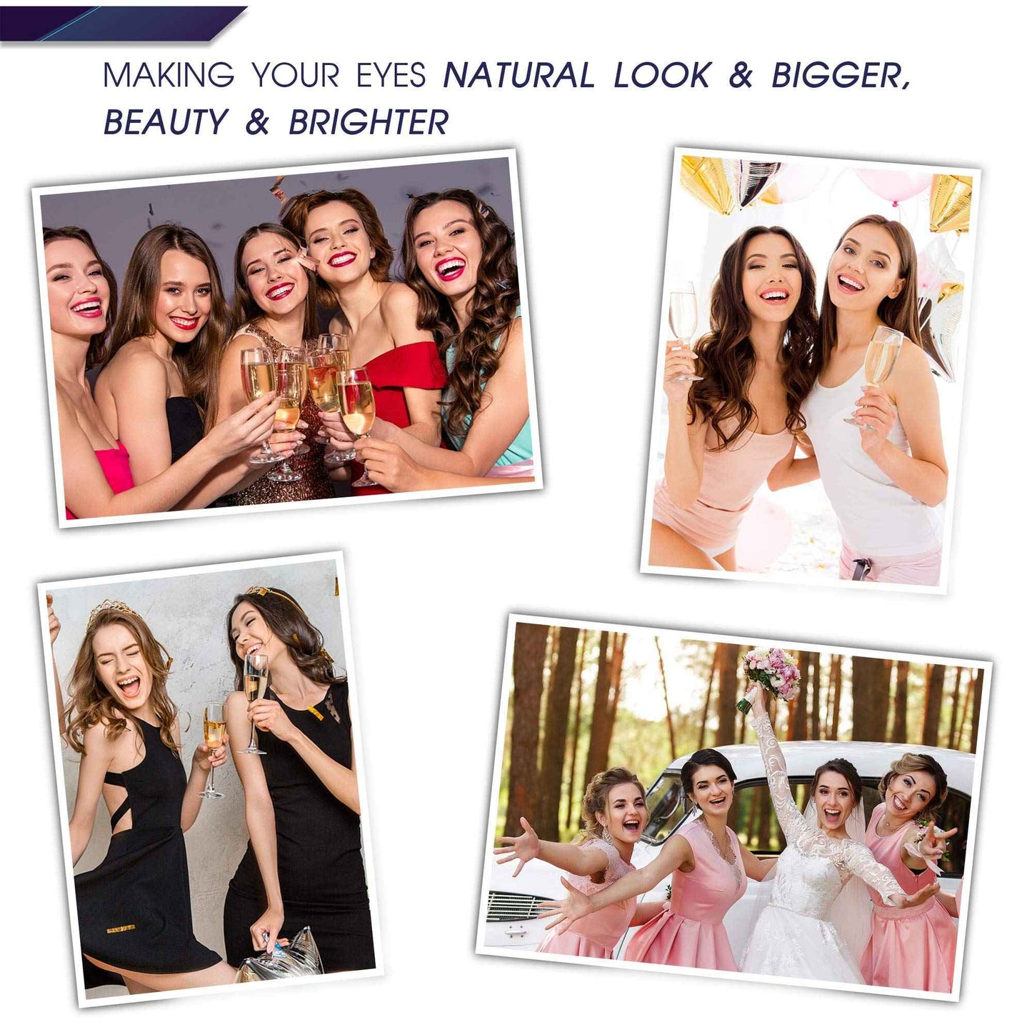 SevenCrown Magnetic Lashes Natural Looking Kit - 10 Pairs Reusable Magnetic Eyelash Kit with Applicator, Easy to Apply