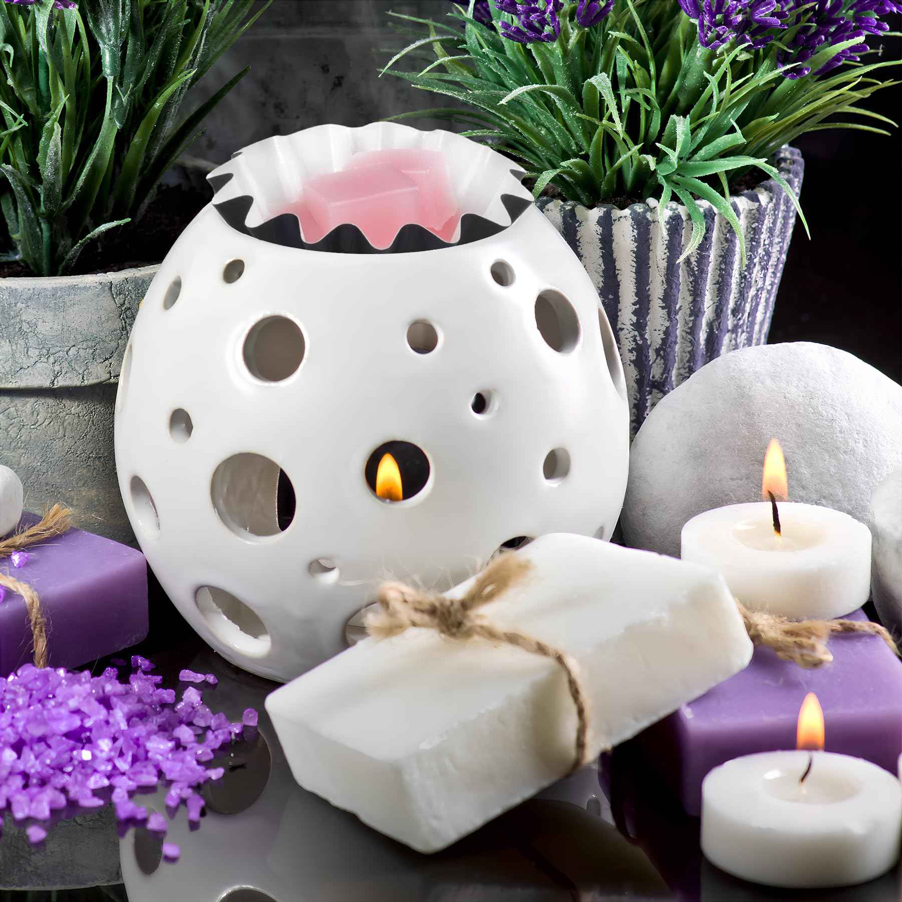 Mocalaca 60Pcs Wax Warmer Melt Liners, Candle Scented Wax Strong Scent Warmer Liners, Reusable Leakproof Cups for Candle Warmer, Wax Warmer Plug in, Electric Wax Melt Warmer