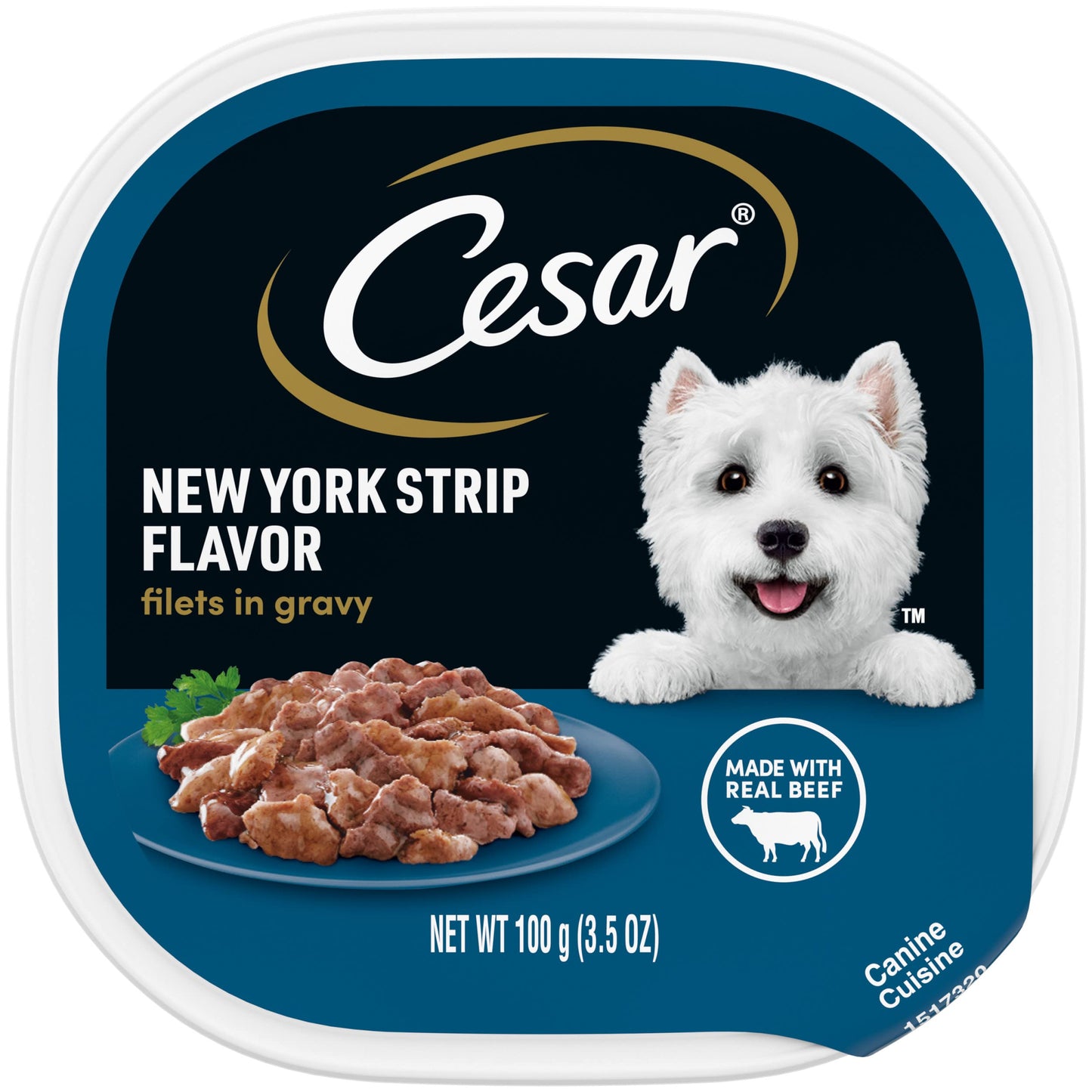 CESAR Filets in Gravy Adult Wet Dog Food, Filets in Gravy New York Strip Flavor, 3.5 oz., Pack of 24