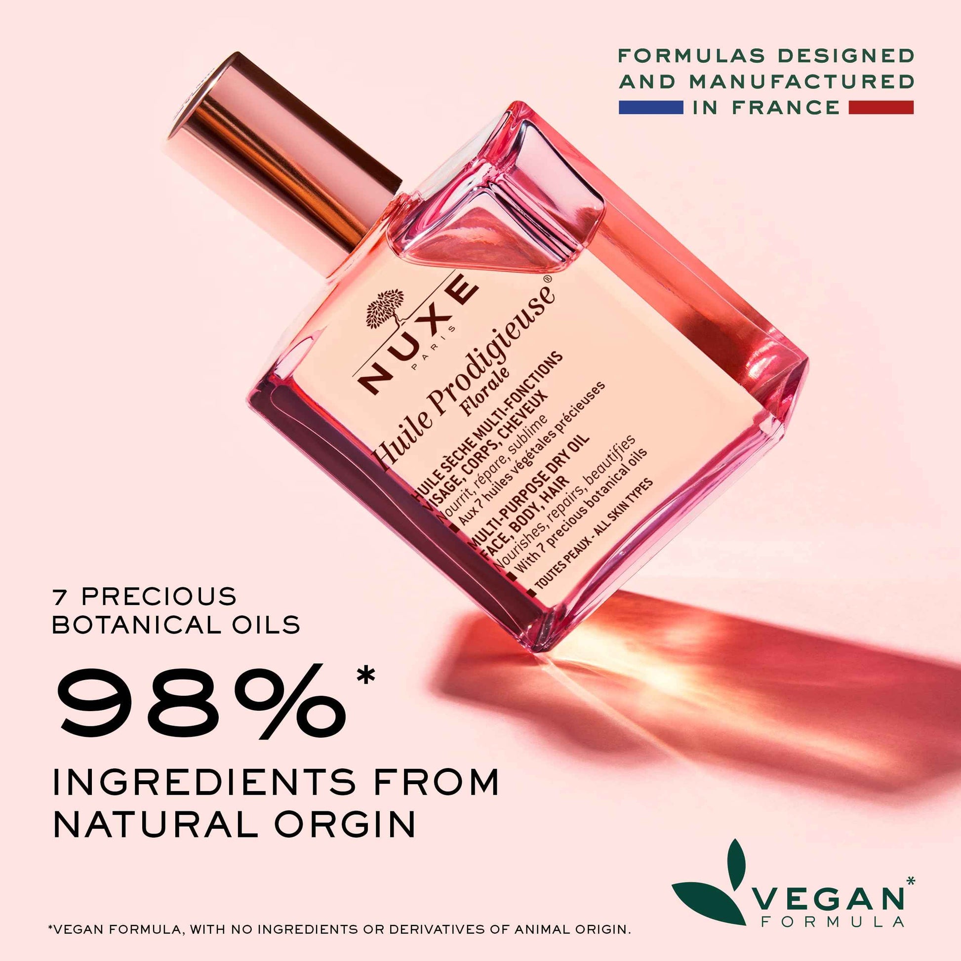 NUXE Huile Prodigieuse Floral (1.6 Fl Oz) & Rêve de Thé Aluminum-Free Deodorant (1.6 Fl Oz), Skincare Duo for Radiant Skin & 24-Hour Freshness