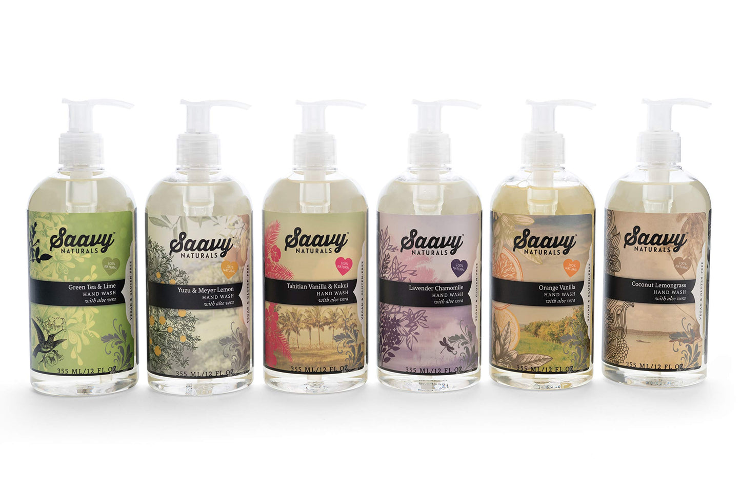 Saavy Naturals 2 PACK Lavender Chamomile Organic Hand Wash 12 oz x 2 -Pump Bottle