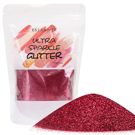 150g Extra Fine Holographic Cosmetic Glitter, Ultra Fine Glitter Powder for Resin, Tumblers, Makeup Face Eye Hair Body, Crafts Painting Arts, Nail Art DIY Decoration (Wine Red)