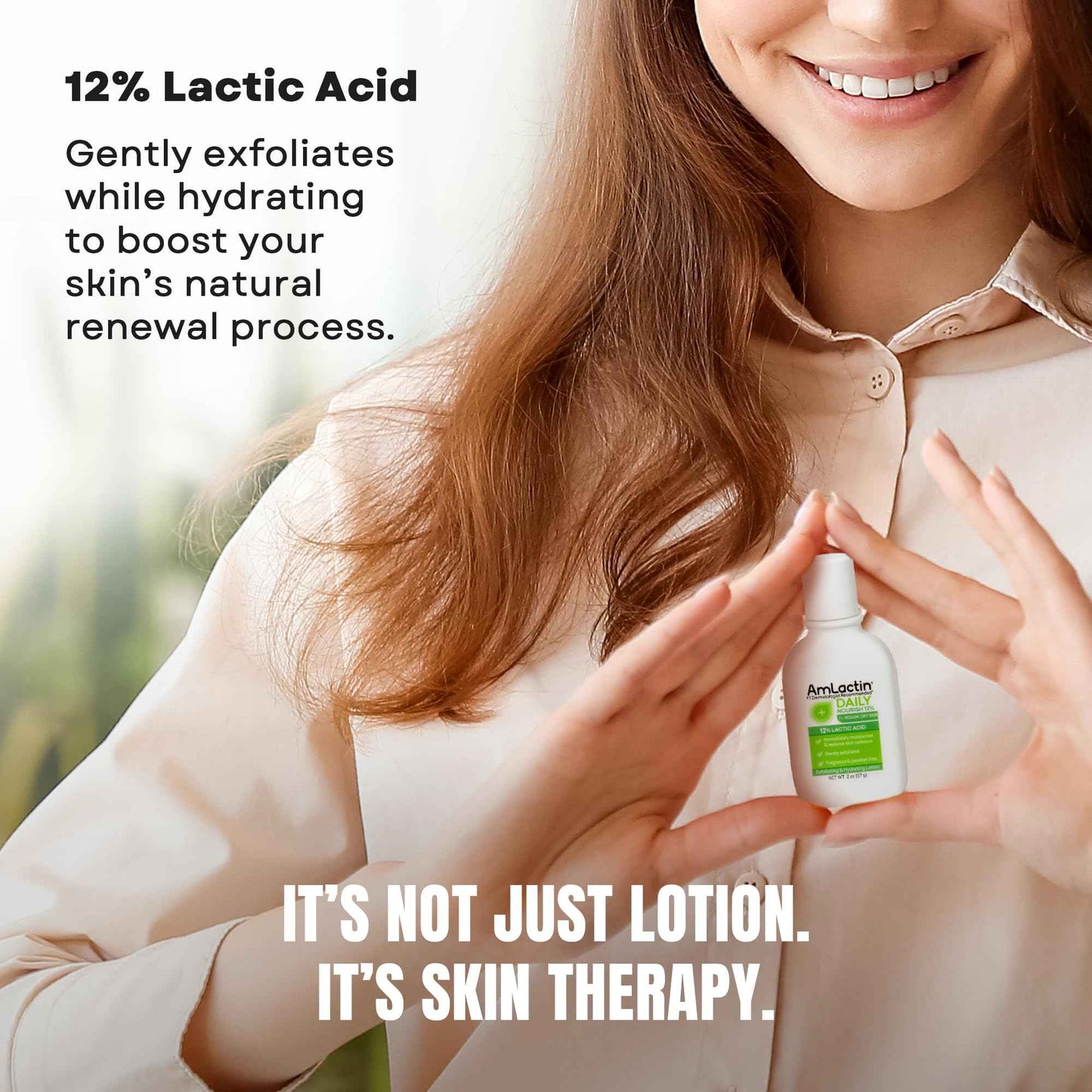 AmLactin Daily Nourish Travel Size Lotion (Pack of 6) - Therapeutic Body Lotion for Dry Skin, No-Scrub Exfoliator and Moisturizer with 12% Lactic Acid AHA