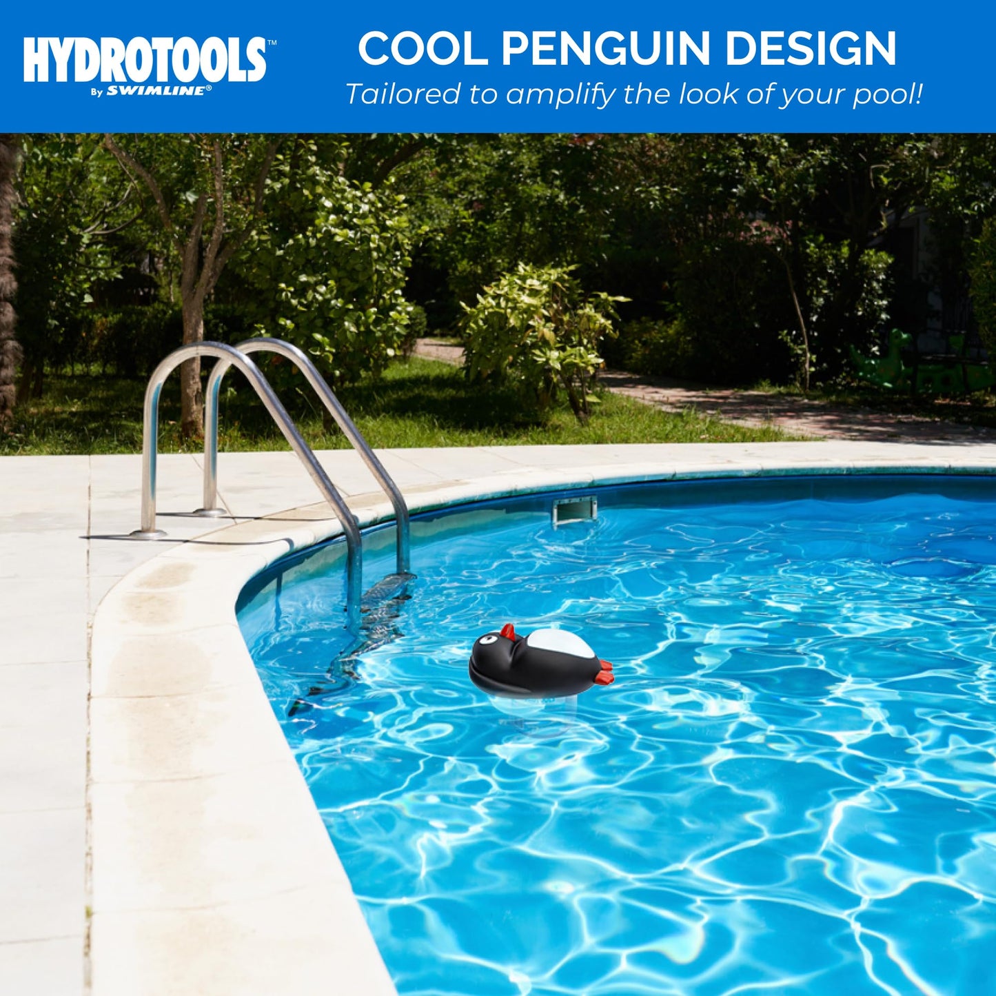 SWIMLINE HYDROTOOLS 87281 Penguin Large Capacity Pool & Spa Chemical Dispenser | Compatible With Bromine & Chlorine Supports 1-3’’ Tablets | Adjustable For Customizable Flow Rate | Cost Effective