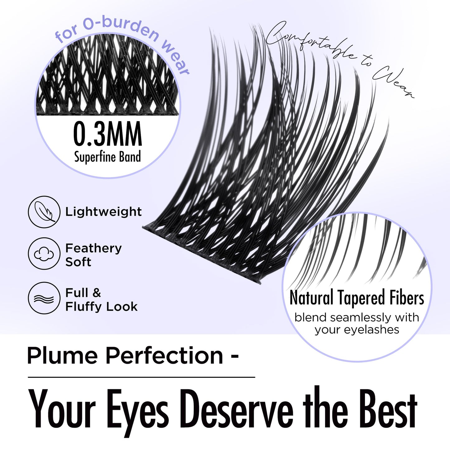 BEYELIAN Lash Clusters, 240 Pcs 10-16mm D+ Curl Individual Cluster Lashes Dense Look Soft DIY Lash Extensions Black Super Thin Band DIY Eyelash Extension (P11)