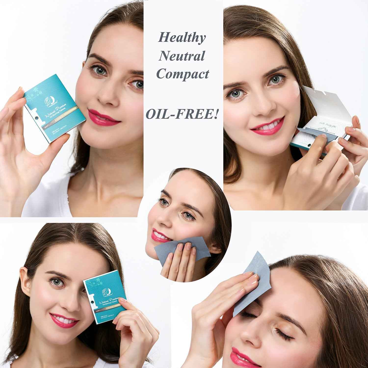 PleasingCare Oil Absorbing Facial Blotting Sheets For Oily Skin, 100 Count, pack of 6 - Natural Bamboo Charcoal Handy Face Blotting Paper for Both Women and Men Use