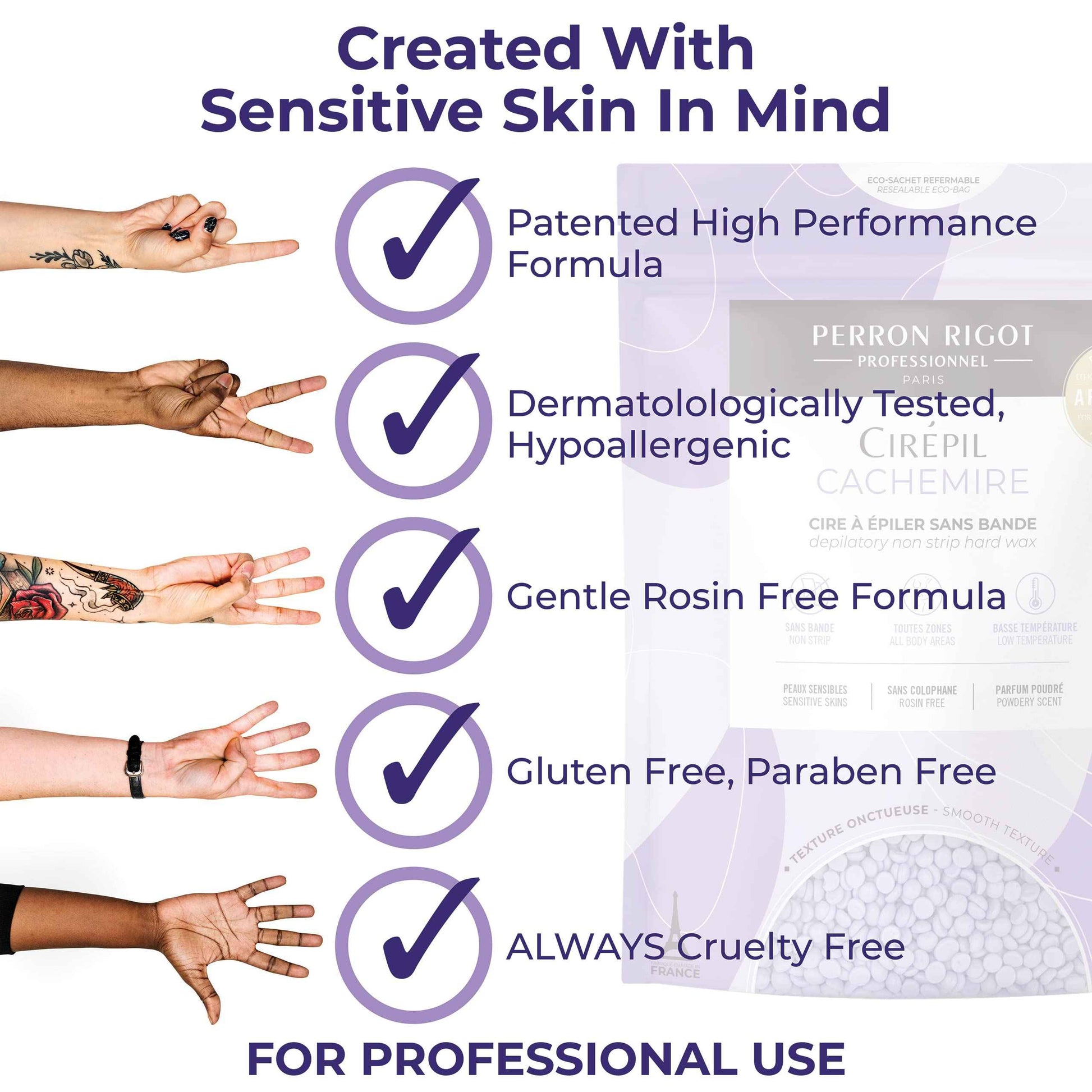 Cirepil - Cachemire - 800g / 28.22 oz Beads Bag - Dermatologist Tested, Allergen-Free - Perfect for Sensitive Skin, Intimate Areas or Beginners - Cashmere Wax Beads