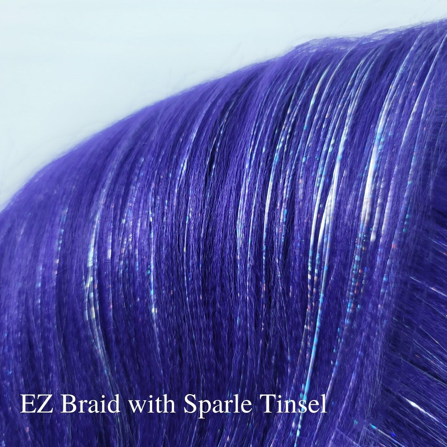 Gozill Braiding Hair Pre stretched Purple Sparkle Tinsel Prestretched Braiding Hair