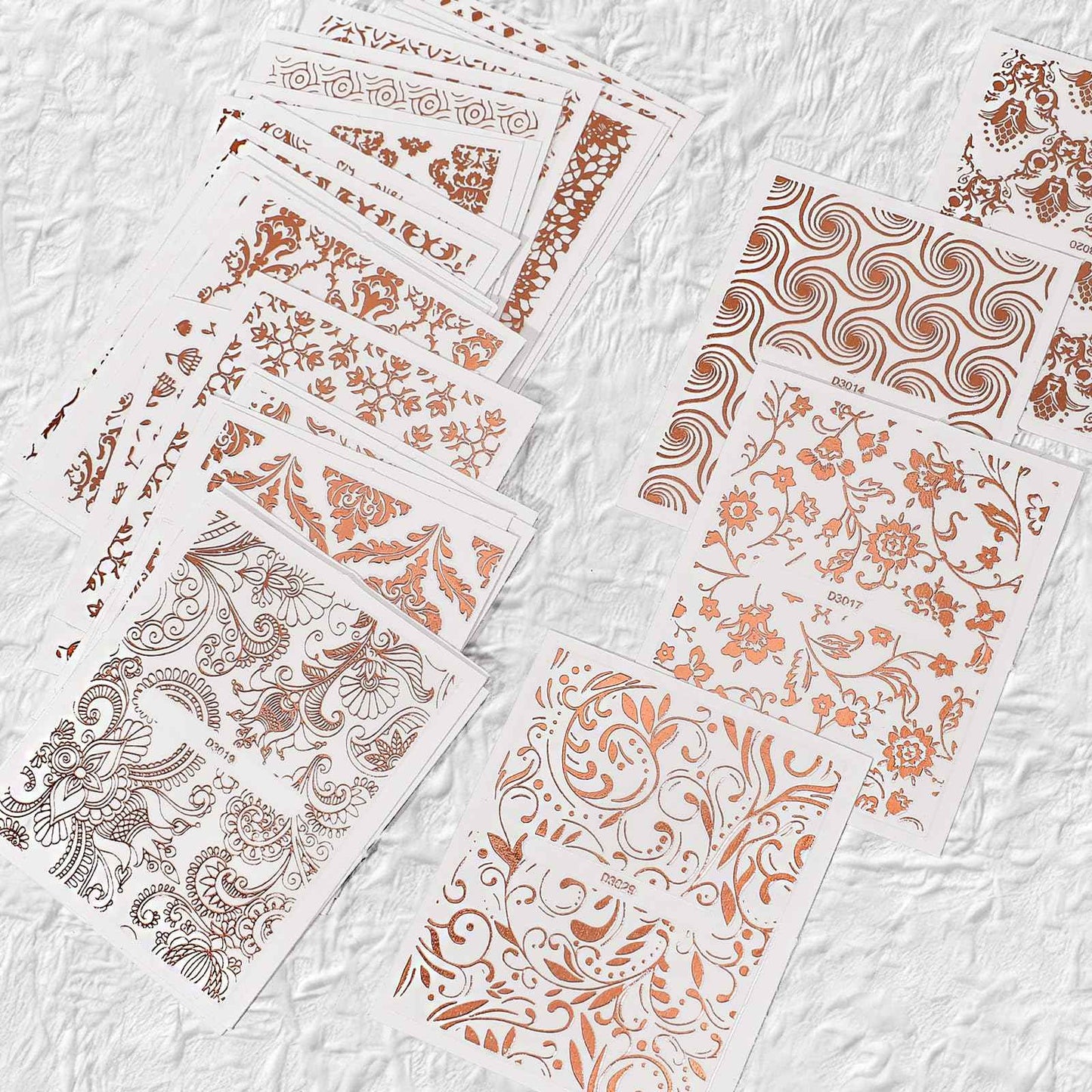 BTBT ARTCharms 30 Sheets Nail Stickers for Nail Art Rose Gold Noble Design Nail Charms Accessories 3D Self Adhesive Nail Decals for Women Girls DIY Nail Art Supplies