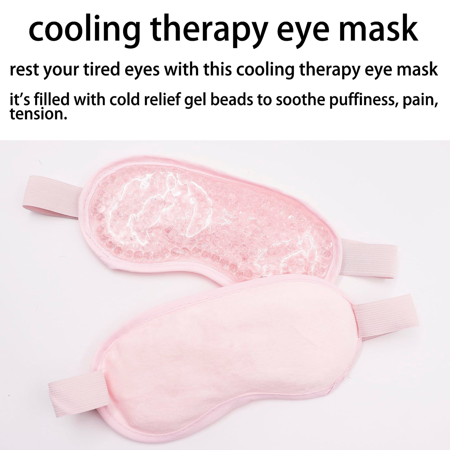 Gel Gel Eye Mask, Cooling Eye Mask Reusable Eye Ice Pack Under Eye Patches, Eye Hot Cold Treatment Pack for Redness, Pain Relief and Eye Relax (Pink - 2count)