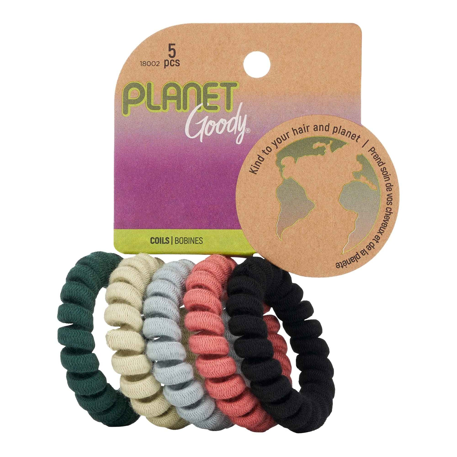 Goody Planet Elastic Hair Coils for Medium to Thick Hair - Hair Accessories for Women and Girls, 5 Count (Pack of 5)