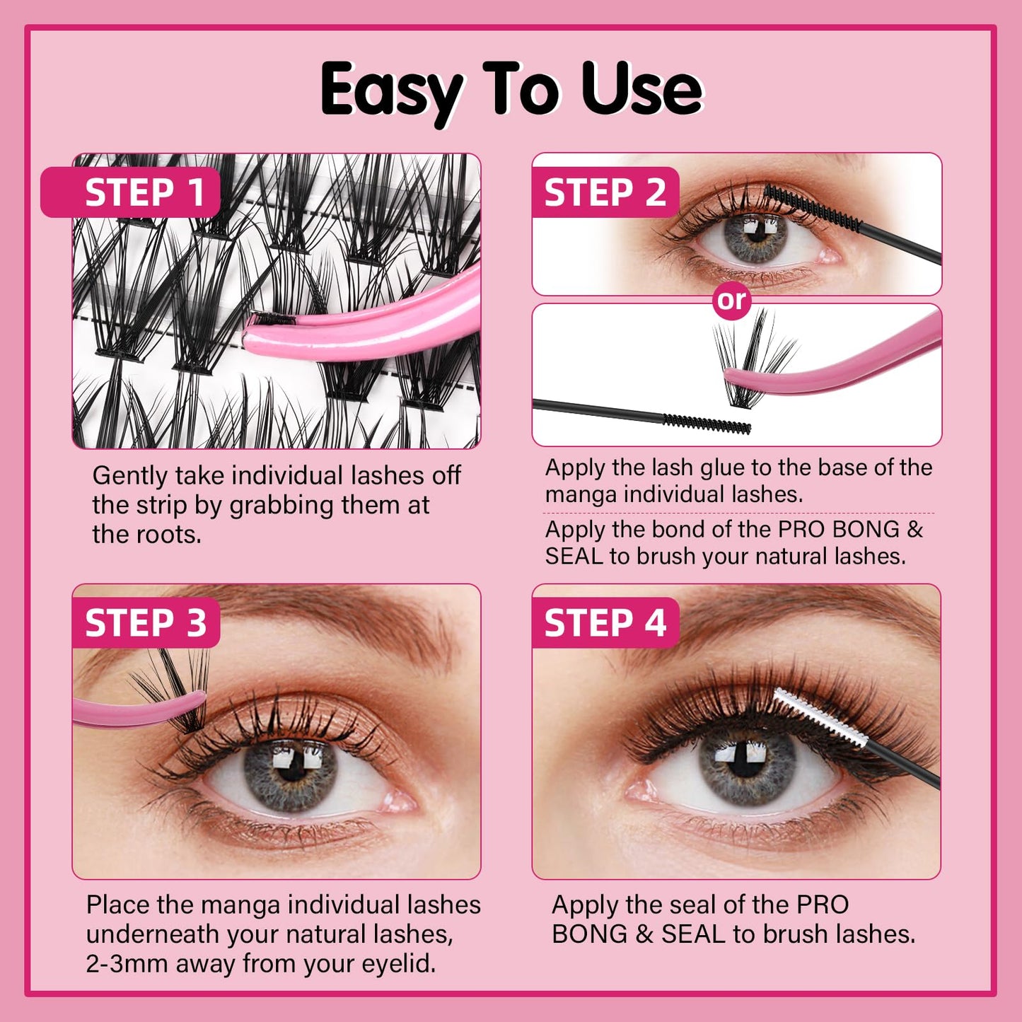 280 Pcs Individual Lashes 30D Mixed Lash Clusters Devil Style Lashes That Look Like Eyelash Extensions Wispy Lashes DIY Individual Lashes At Home (30D-D-8-16mix,Manga)