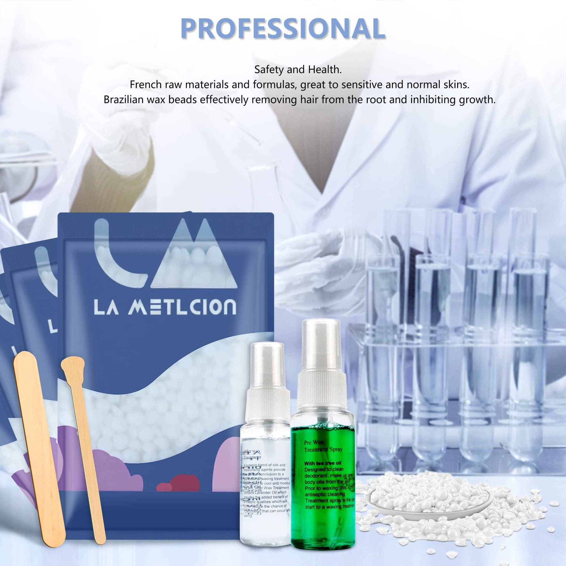 La Metlcion Smart Waxing Kit Wax Warmer For Hair Removal With Digital Display, 4.41lbs/2kg Hard Wax Beads, For Sensitive Skin, Armpit, Eyebrow, Bikini, Face, Nose, Legs