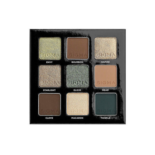 Sigma Beauty On-the-Go Eyeshadow Palette - Ivy - 9 Bold Eyeshadow Shades in Matte, Shimmer and Metalic Finishes - Highly Pigmented Vegan Eye Makeup Palette - Clean Beauty Products