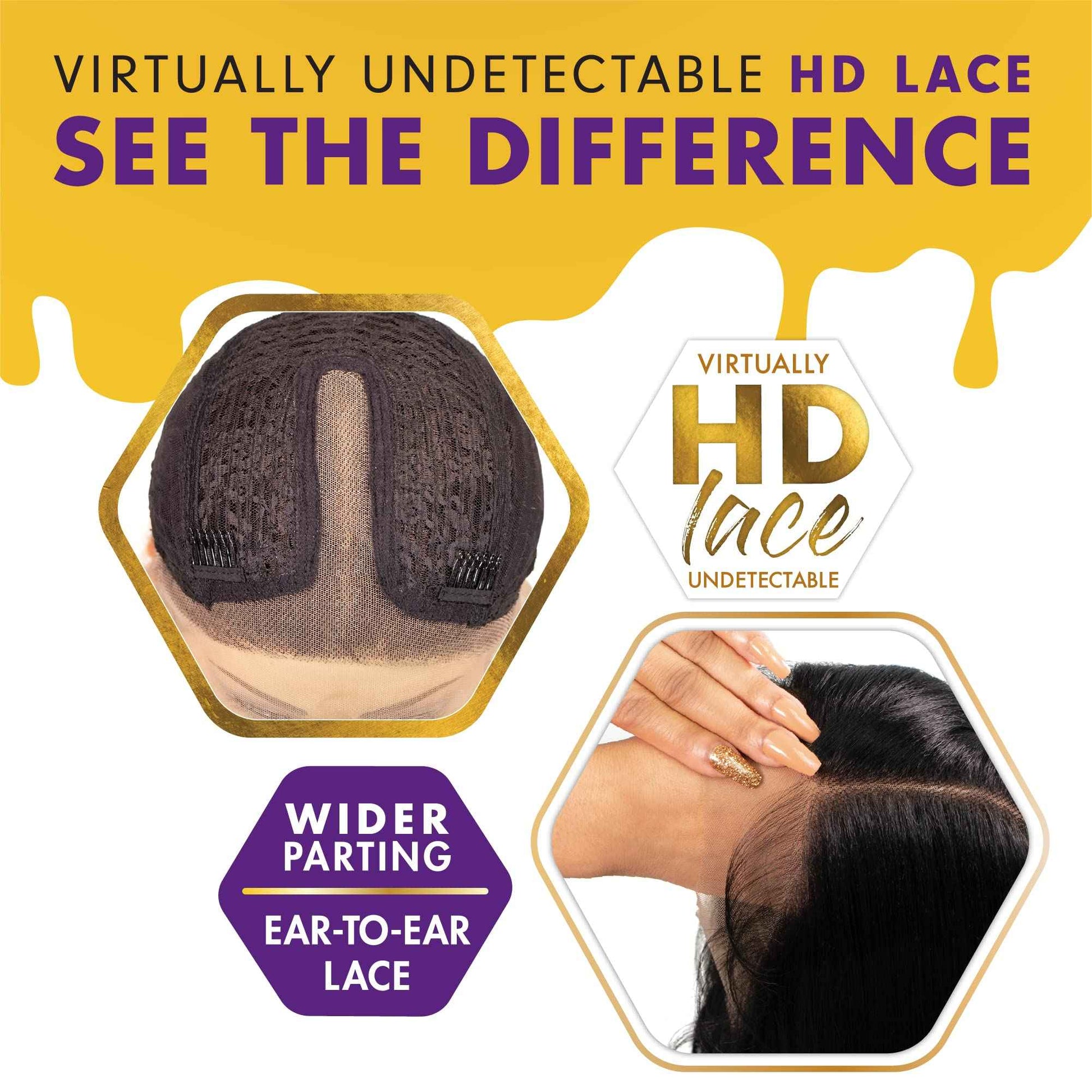 Sensationnel Butta Lace Wigs - Unit 29 Extra Wide 5 Inch Deep Parting Synthetic Preplucked Hairline Glueless Lacefront (1B OFFBLACK)